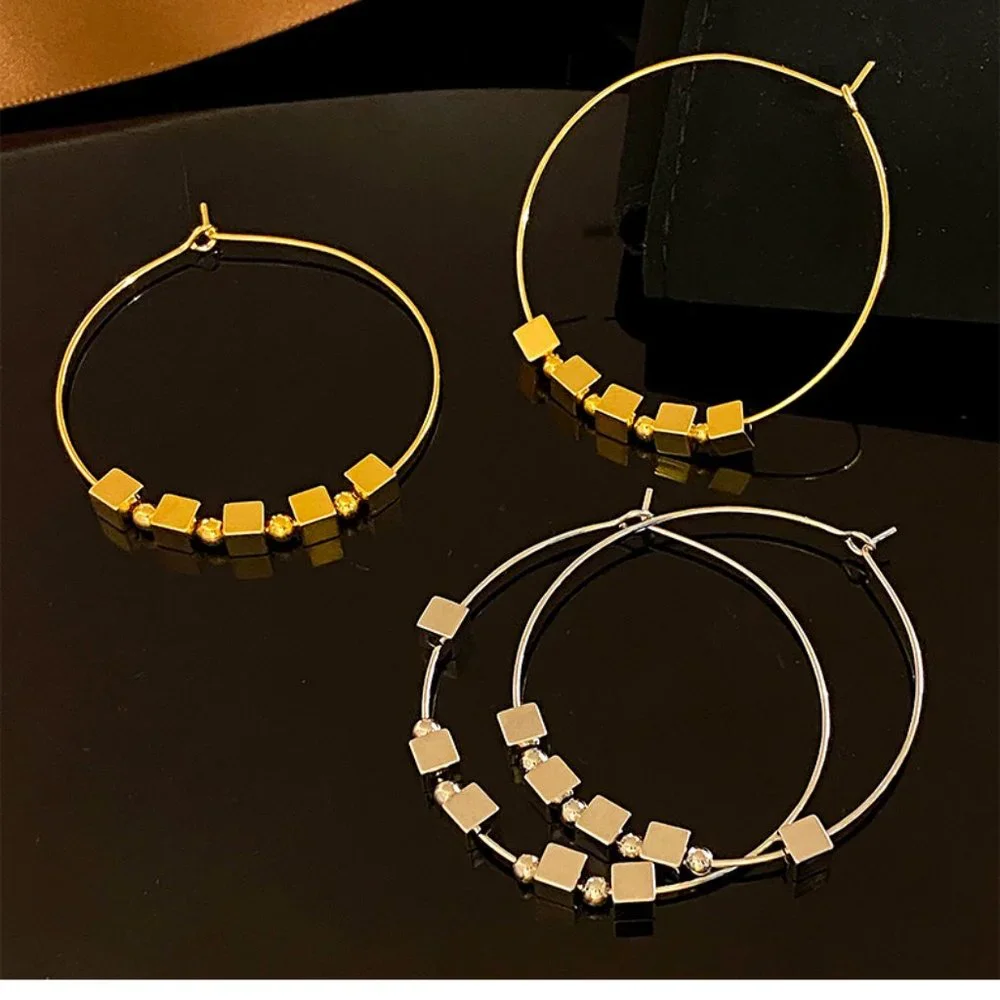 S925 Simple Circle Earrings Gold and Silver - Picture 7 of 13